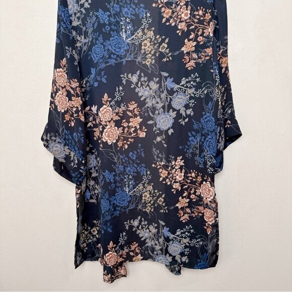 Tahari Womens S/M Open Floral Drape Kimono - Picture 12 of 13